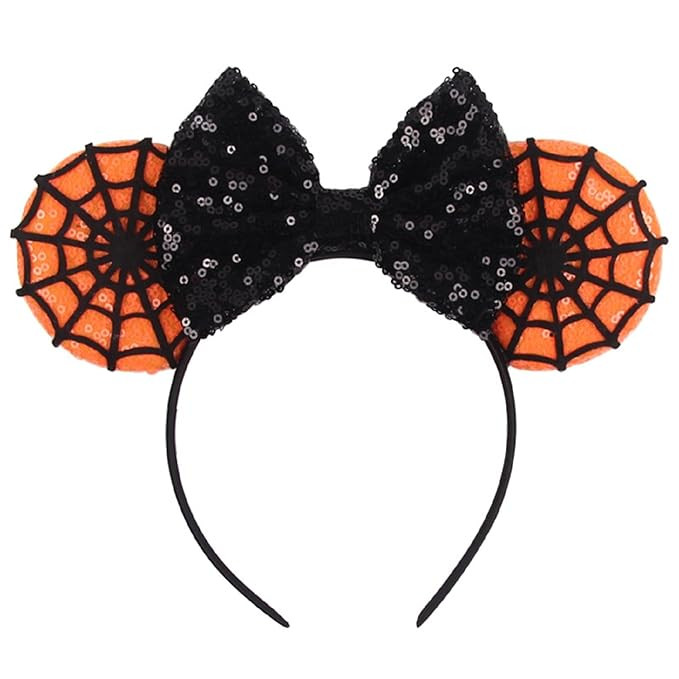 LSHDXD Halloween & Christmas Hairband, Hand-made Headband with Adjustable Mouse Ears, Glitter Seq... | Amazon (US)