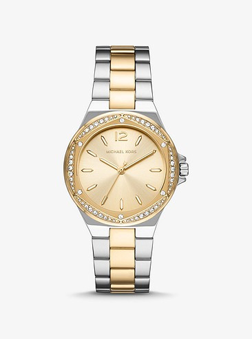 Lennox Pavé Two-Tone Watch | Michael Kors US