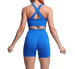 Aoxjox Asset Seamless Workout Sets for Women Sports Bras Biker Shorts Set 2 Piece Yoga Fitness Ou... | Amazon (US)
