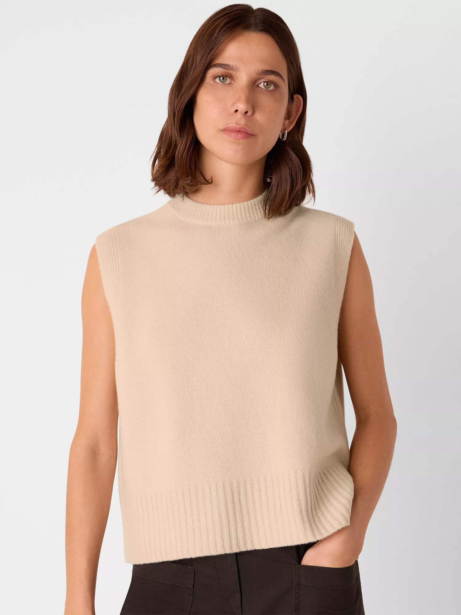 Whistles Wool Sleeveless Tank Top | John Lewis (UK)