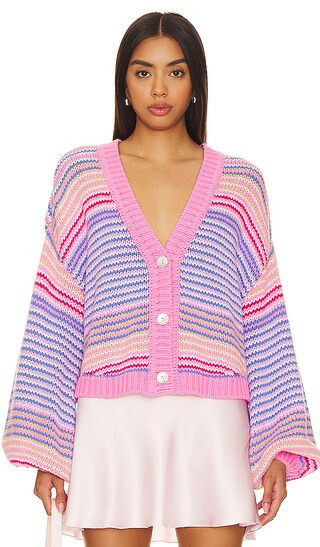 Good Karma Cardi in Multi Stripe Knit | Revolve Clothing (Global)