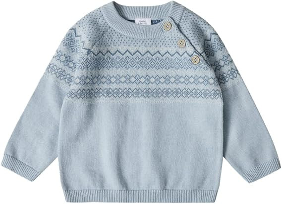 Stellou & friends 100% Cotton Knit Patterned Baby Toddler Boys Girls Long Sleeve Crew Neck Sweate... | Amazon (US)