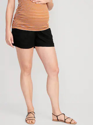 Maternity Full Panel Linen-Blend Shorts  -- 3.5-inch inseam | Old Navy (US)