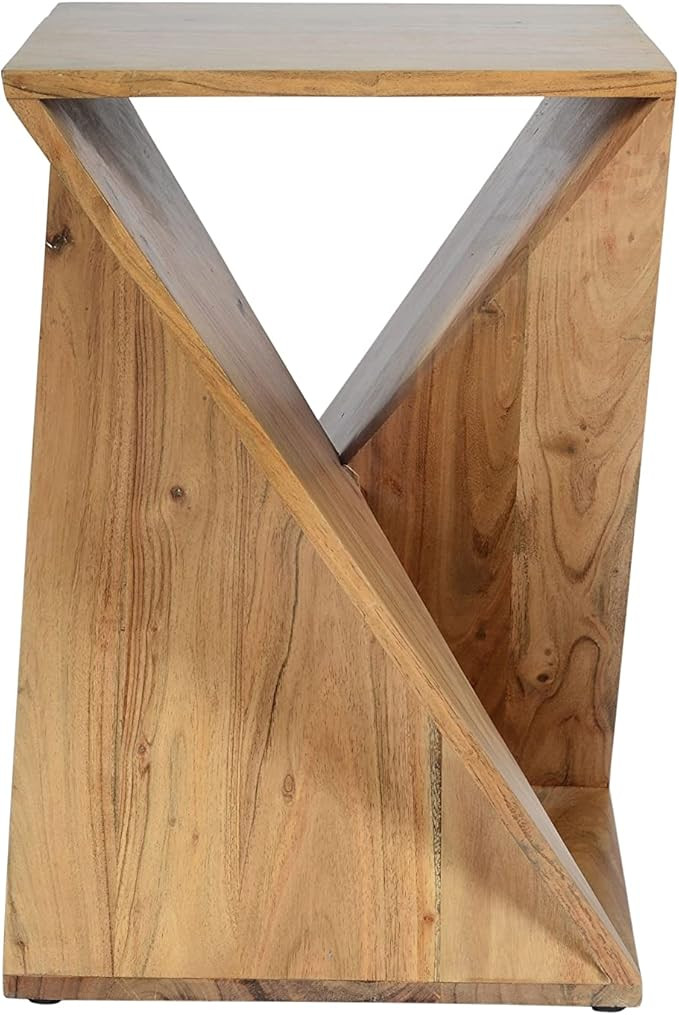 Jofran Solid Wood 16" x 16" x 24" Height Mid-Century Modern Angled Jasper Accent Nightstand End T... | Amazon (US)