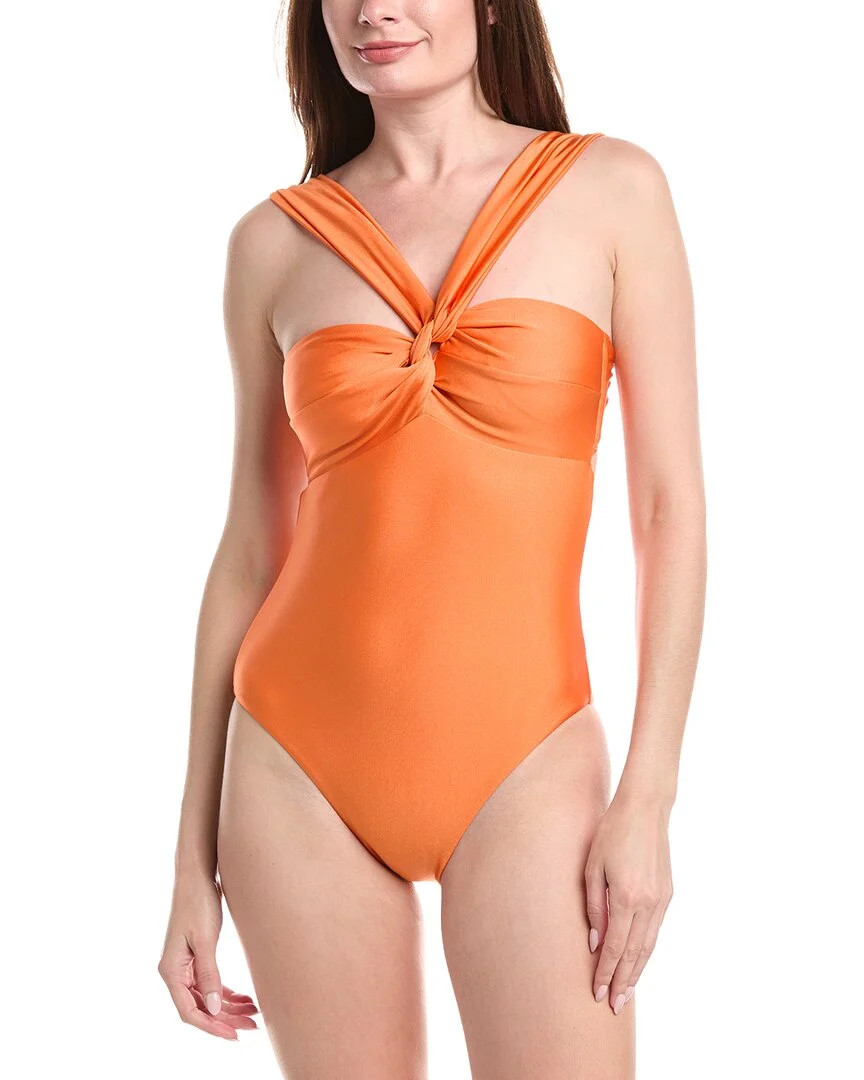 Milly Betsy Gloss Draped Bandeau One-Piece | Shop Simon