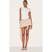 Sage Textured Tiered Rara Mini Skirt | PrettyLittleThing US
