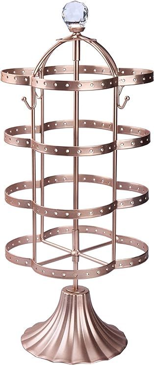 Amigas Home Modern Unique 4-Tier 14.75” Tall Black Rotating Spin Table 64 Pairs Earring Organiz... | Amazon (US)