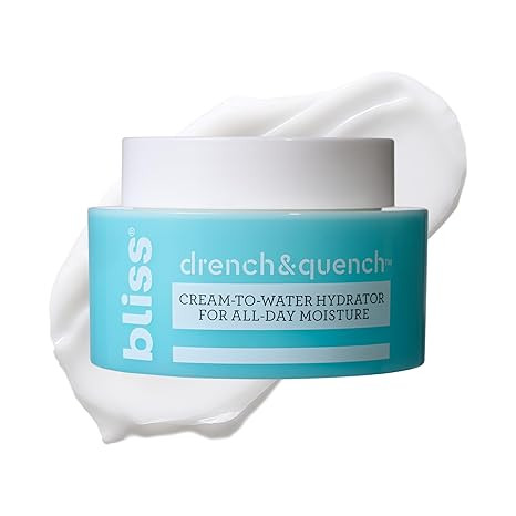 Bliss Drench & Quench Hyaluronic Acid Cream to Water Moisturizer | Lightweight Face Cream with 4 ... | Amazon (US)
