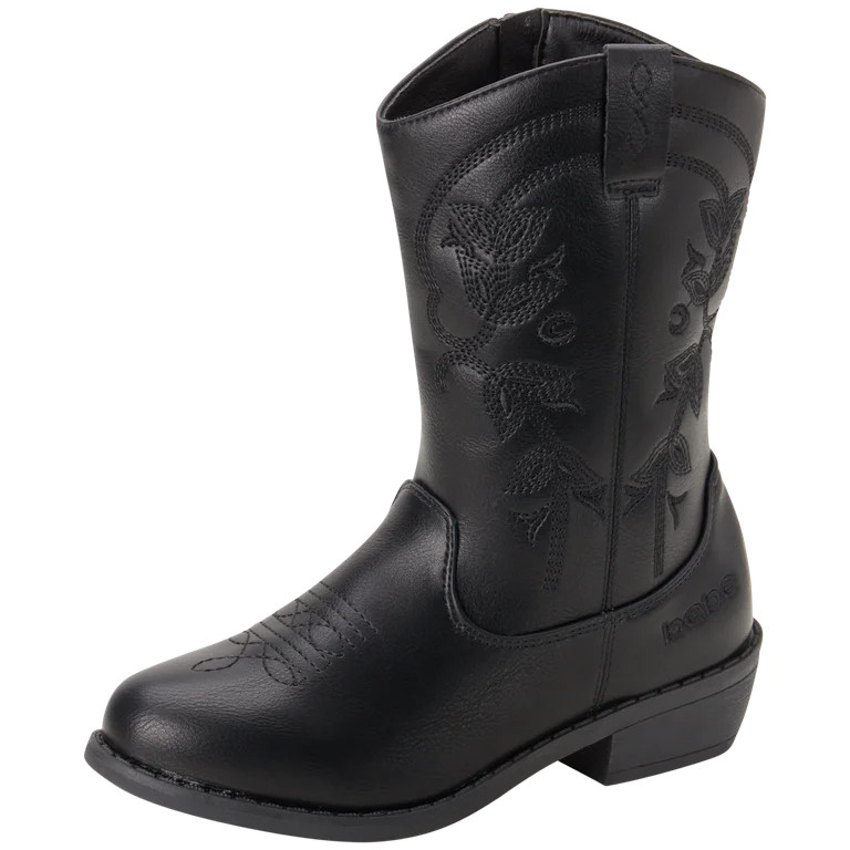 bebe Big Girls Little Girls Toddler Comfortable Cowgirl Classic Western Roper Boots Black, 5-10 -... | Walmart (US)
