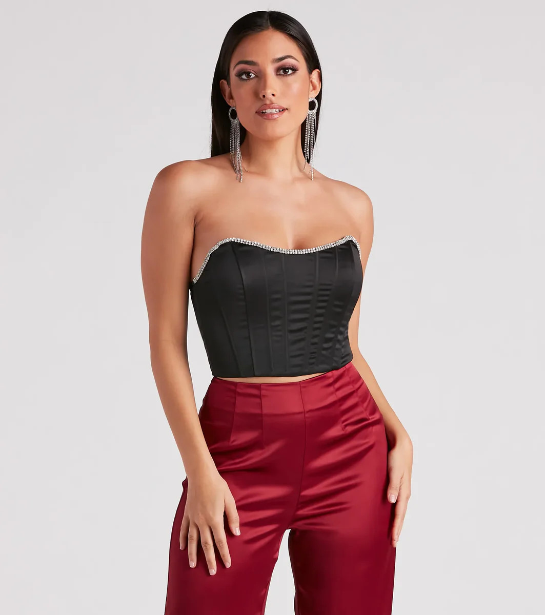 Cause For Rhinestone Trim Bustier | Windsor Stores