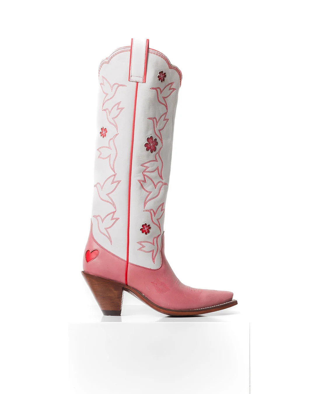 Honey Boot - Rose/White/Red | Women's Tall Cowboy Boots | Besita Boots | Besita Boots