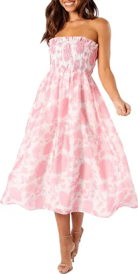 Petal & Pup Carter Floral Strapless Midi Dress | Nordstrom | Nordstrom