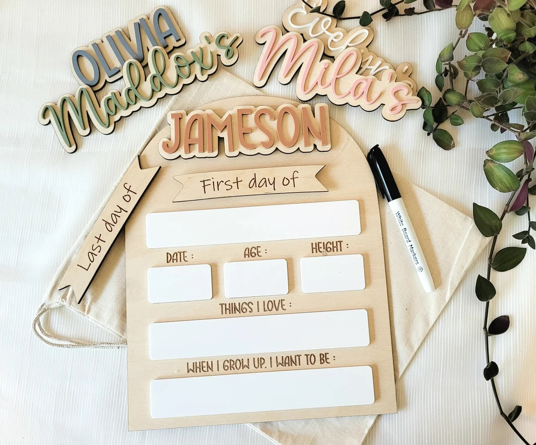 First Day Of School Sign, Custom Interchangeable Board, Back To School Sign, First And Last Day S... | Etsy (US)