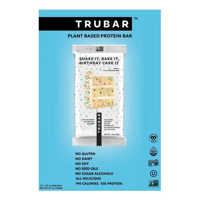TRUBAR 12g Plant Based Protein Bars - Shake It, Bake It, Birthday Cake It - 12ct | Target