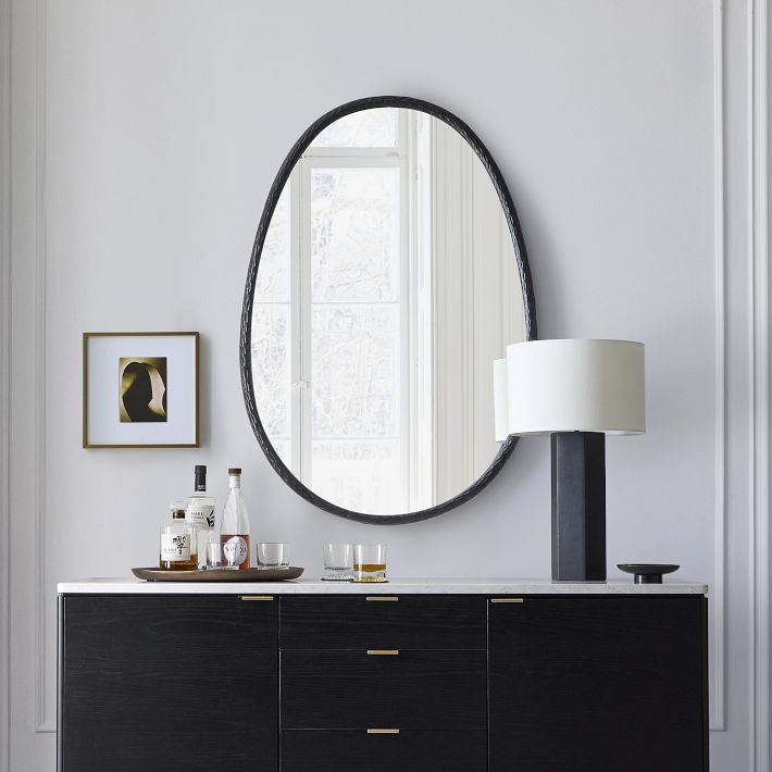 Organic Textured Metal Oval Wall Mirror | West Elm (US)