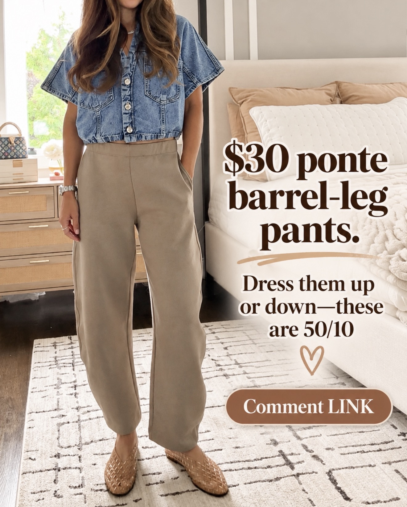 These $30 ponte barrel-leg pants are a 50/10! 😍 They’re comfortable enough for everyday but polished enough to dress up. The perfect wear-everywhere pants!

Comment LINK and I’ll send them to you! 🔗⬇️

#LTKootd #LTKOver40 #LTKSeasonal