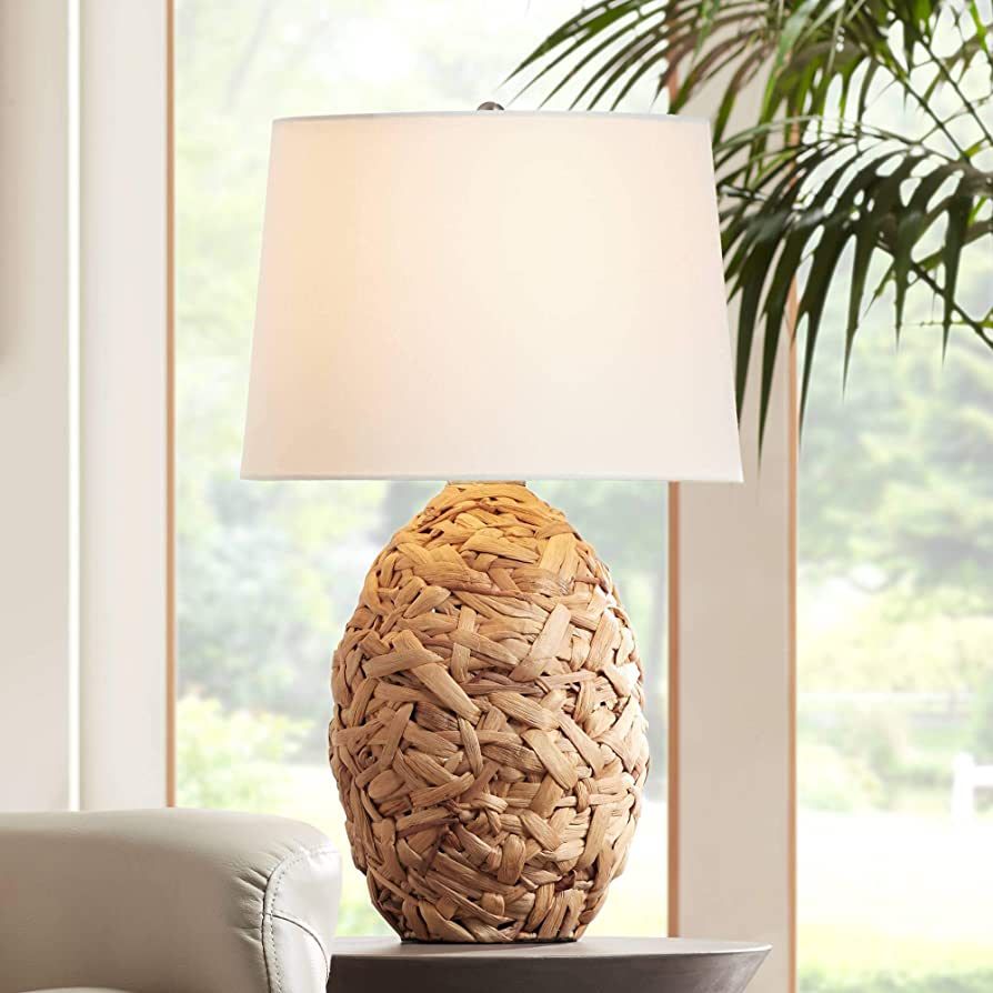 360 Lighting Nantucket Tropical Coastal Contemporary Table Lamp 26" High Rustic Natural Seagrass ... | Amazon (US)