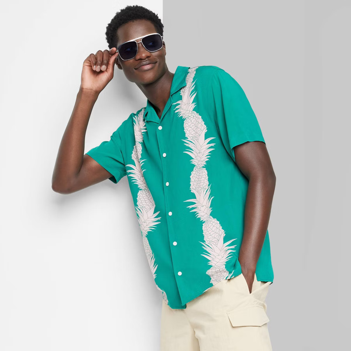 Men's Regular Fit Short Sleeve Button-Down Shirt - Original Use™ Teal Green | Target