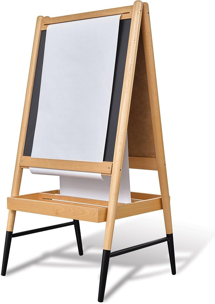 artPOP! Kids 3-in-1 Wooden Easel - Double-Sided Magnetic Chalkboard, Dry Erase Board & Paper Roll... | Amazon (US)