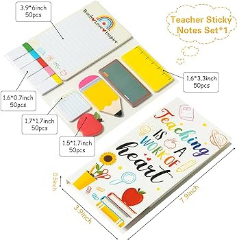 Teaching is A Work of Heart Sticky Notes Set Blackboard Self-Stick Note Pads Teacher Appreciation... | Amazon (US)