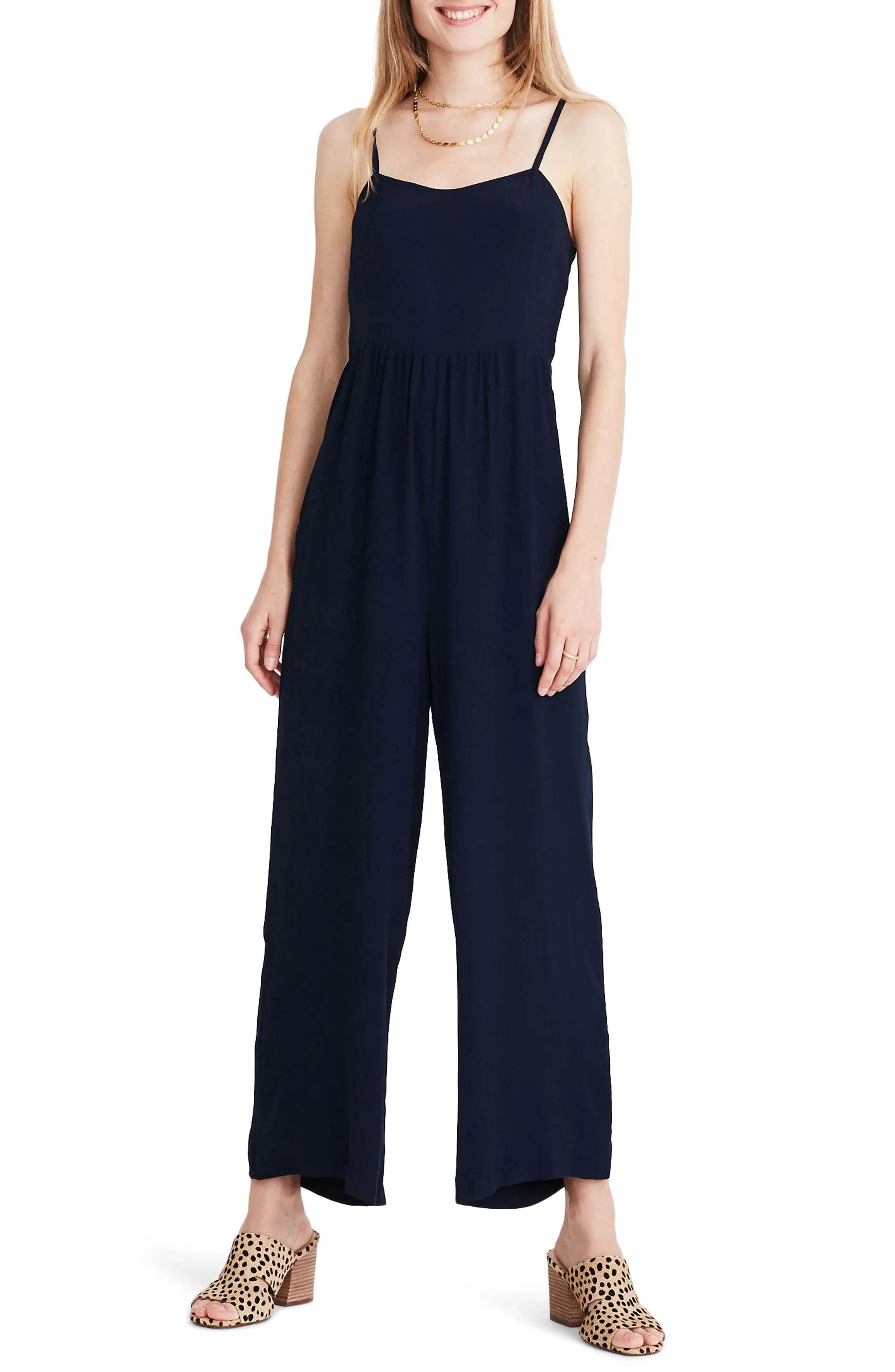 Women's Madewell Wide Leg Camisole Jumpsuit, Size 2 - Blue | Nordstrom