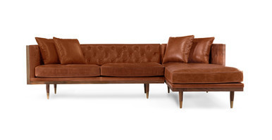 Woodrowy Neo 99' Leather Sofa Sectional Right | Manhattan Home Design
