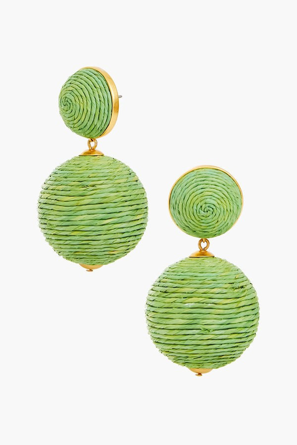 Lime Raffia Lantern Earrings | Tuckernuck (US)