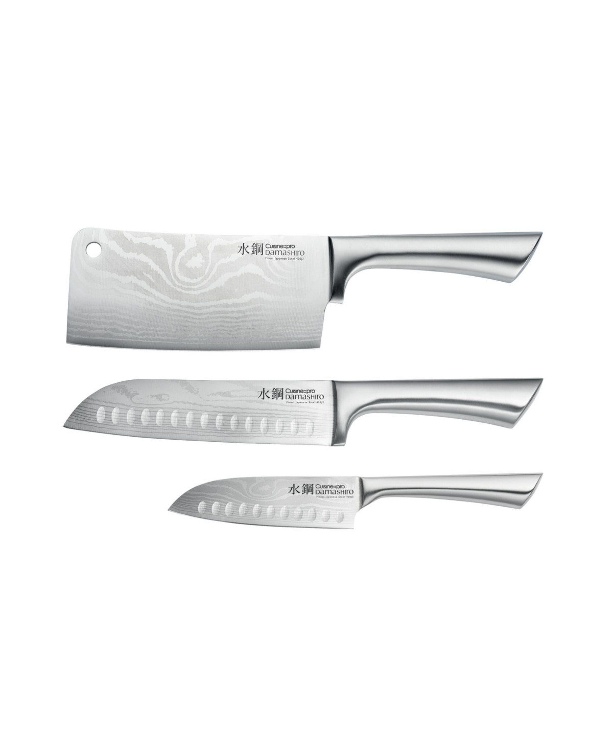 Cuisine::pro Damashiro Ultimate Steel 3 Piece Knife Set - Silver | Macy's