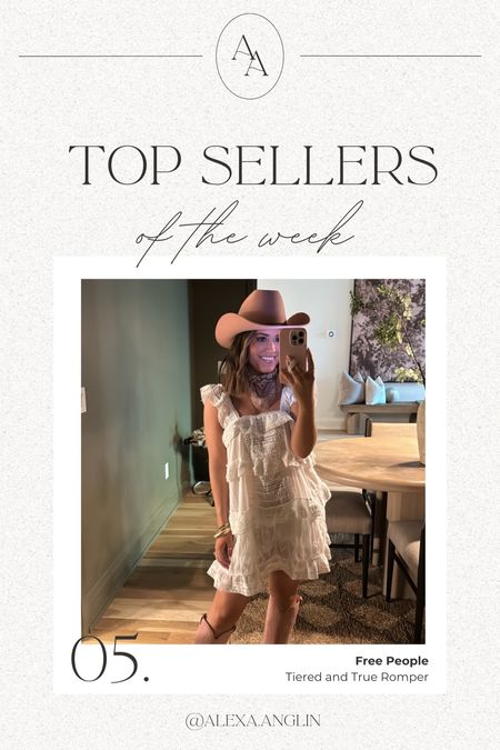 Top sellers of the week— free people tiered and true romper // such a fun western look for a country concert! 

#LTKSeasonal #LTKStyleTip #LTKParties