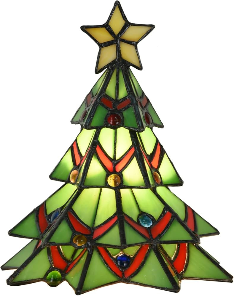 Tiffany Style Stained Glass Accent Table lamp for Home Decor,Christmas Table Decorations Lighted ... | Amazon (US)