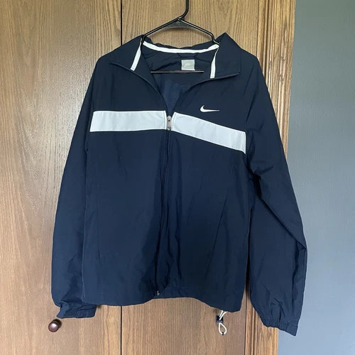 Vintage Nike Navy And White Full Zip Wind Breaker | eBay US