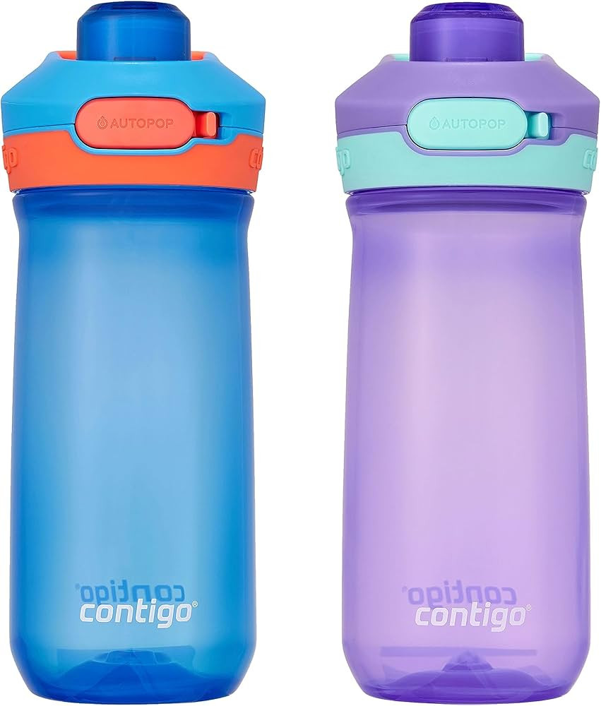 Contigo Jessie Kids Water Bottle with Leak-Proof Lid, 14oz Dishwasher-Safe Kids Water Bottle, Fit... | Amazon (US)