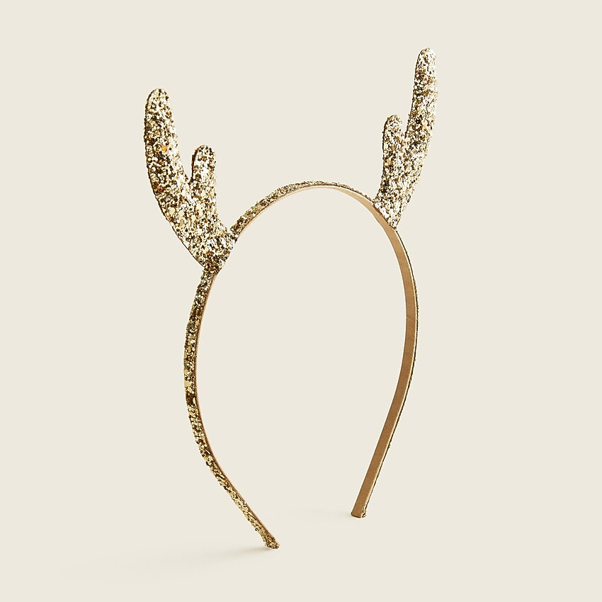 Girls' glitter antler headband | J. Crew US