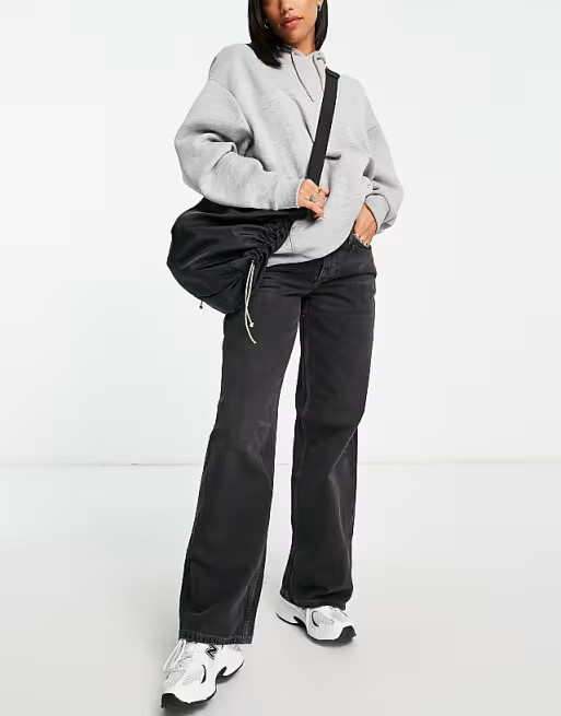 Weekday Ample low rise baggy jeans in black | ASOS (Global)