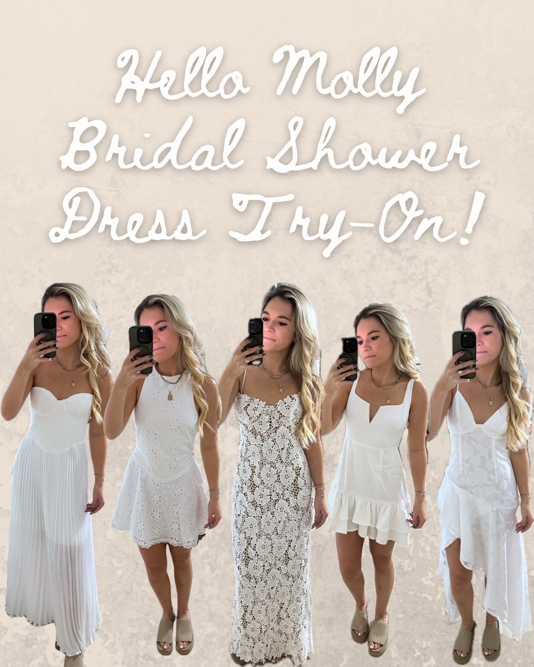 A bunch of little white dresses from Hello Molly! Wearing XS in all of them. Great for bridal shower, engagement party, rehearsal dinner or anything in your bridal era!

#LTKWedding #LTKPetite