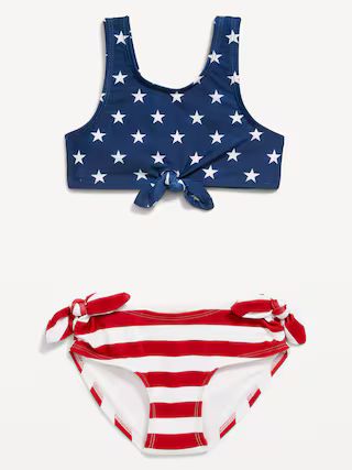 Americana Tie-Front Bikini Swim Set for Toddler Girls | Old Navy (US)