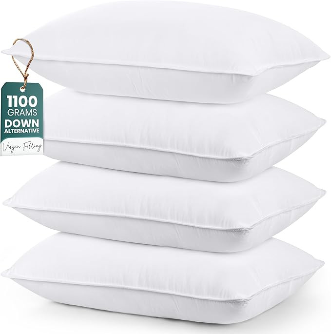 Utopia Bedding Bed Pillows for Sleeping (White), Queen Size Set of 4, Hotel Pillow, Cooling Pillo... | Amazon (US)