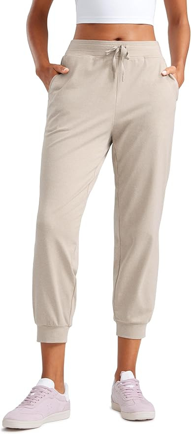 CRZ YOGA Soft Stretchy Joggers Sweatpants Women 25” Capri Casual Lounge Pajama Workout Sweat Pa... | Amazon (US)