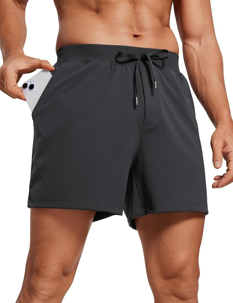 CRZ YOGA Men's Four-Way Stretch Workout Shorts - 5'' Soft Durable for Casual Athletic with Pocket... | Amazon (US)