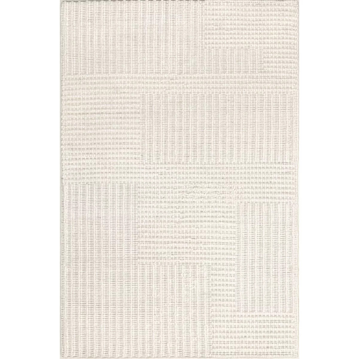 Nuloom Dorene Contemporary High-Low Striped Wool Area Rug, 9' 6" x 13' 6", Ivory | Target