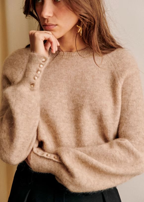 Louise Jumper - Light Beige - Super kid mohair - Sézane | Sezane Paris