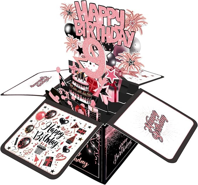 9th Birthday Card, 9th Birthday Decorations for Girls, Happy Birthday 3D Cards for 9 Year Old Dau... | Amazon (CA)
