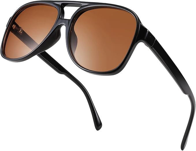 FEISEDY Vintage Retro 70s Plastic Aviator Sunglasses Women Men Classic Large Squared Frame B2751 | Amazon (US)