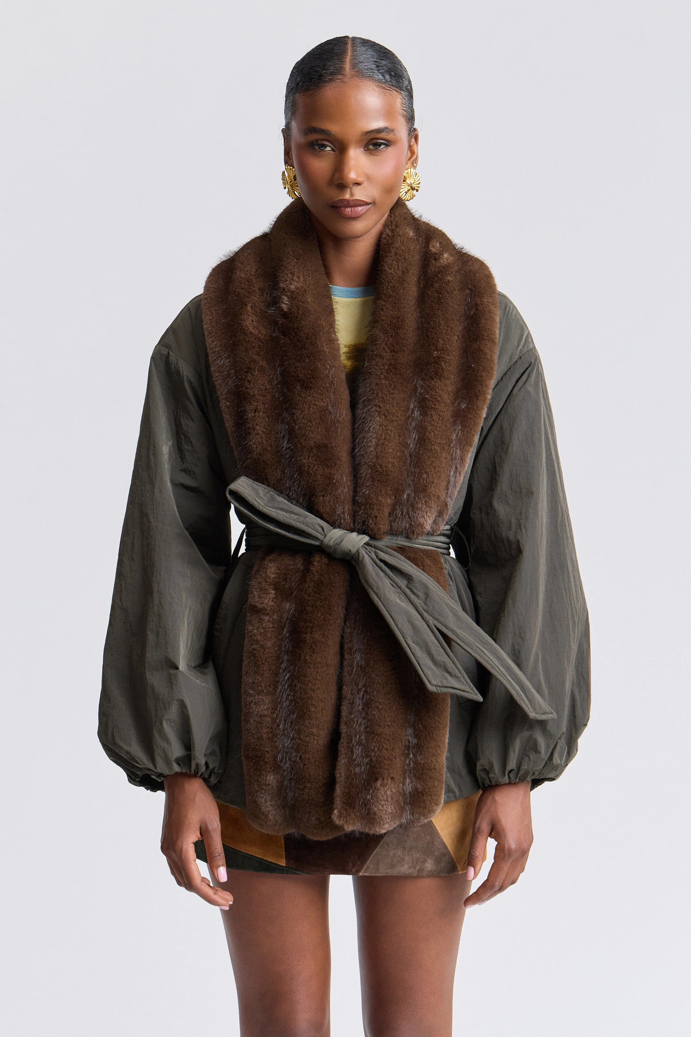 Faux Fur-Trimmed Nylon Parka | Avec Les Filles