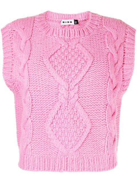 cable-knit crew-neck vest | Farfetch (US)