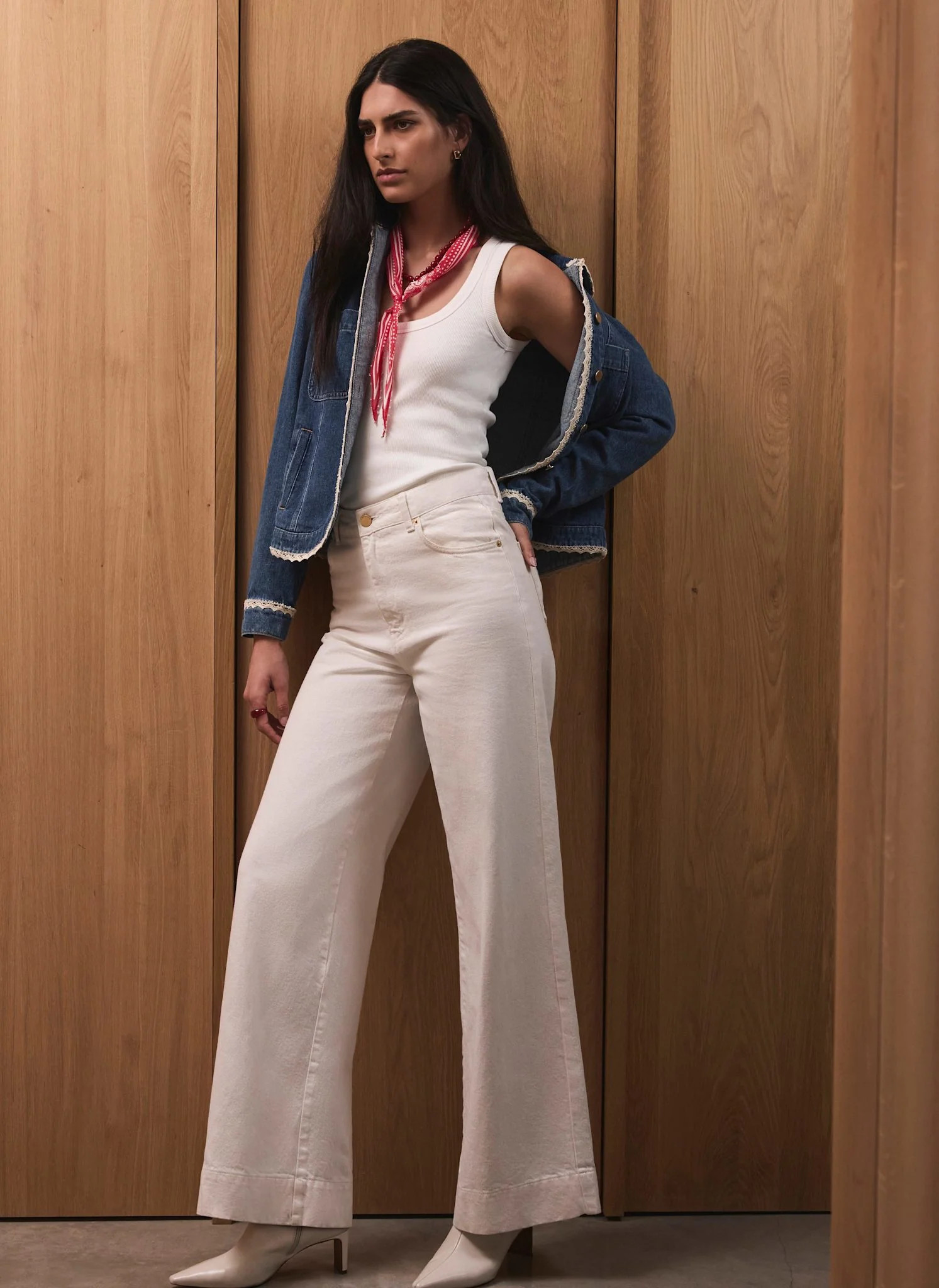 Cream Wide Leg Jeans | Mint Velvet