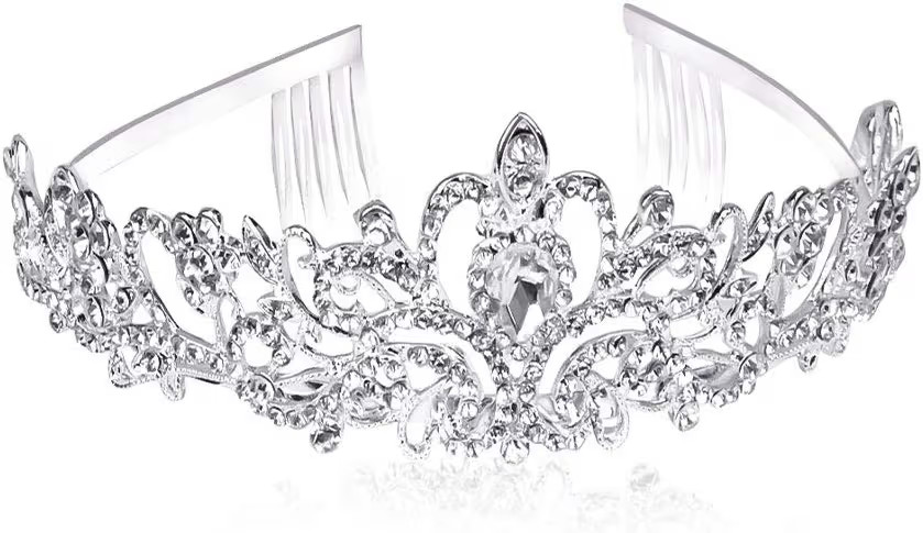 Didder Silver Crystal Tiara Crown Headband Princess Elegant Crown with combs for Women Girls Brid... | Amazon (US)