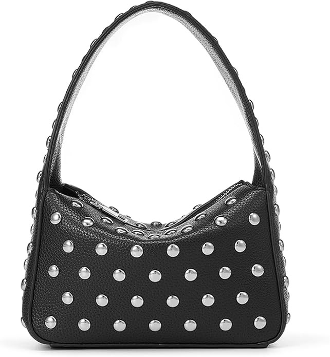 Shoulder Bag Studded Purse for Women Y2K Purse Black Studded Bag Designer Handbag (small) | Amazon (US)