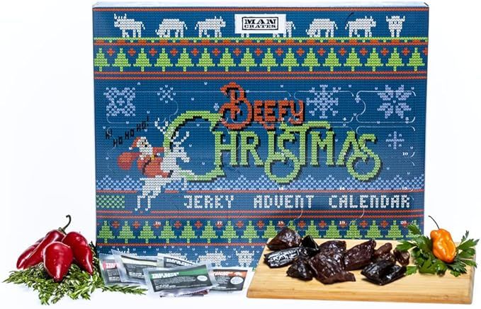 Jerky Advent Calendar Featuring "Ugly Christmas Sweater" Artwork – Includes 25 Delicious Bites ... | Amazon (US)