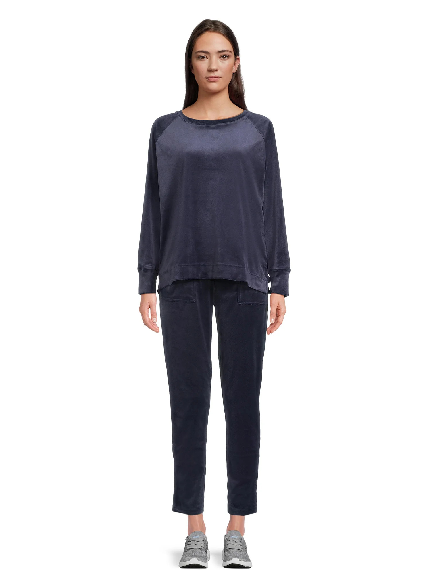 Time and Tru Women's Velour Top and Pants Set, 2-Piece, Sizes S-XXXL | Walmart (US)